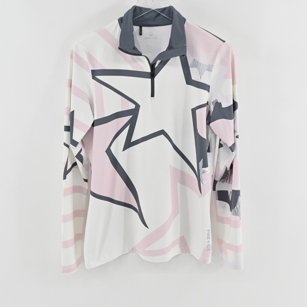 Bogner Fire Ice ILVY First Layer Womens Size XL Star Print Quarter‎ Zip Pullover